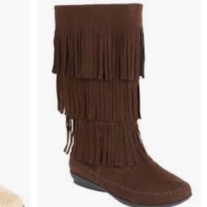 Comfortview Fringe Boots Wide Calf
